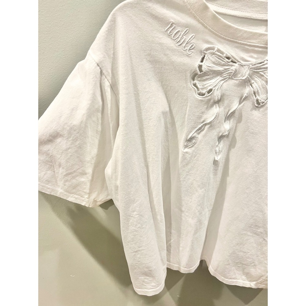 H&M Divided Bow Love Noble Cutout White Women's Size: Medium - Picture 4 of 6